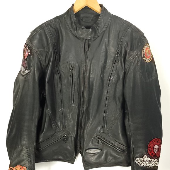 Harley Davidson Leather Jacket Women's L? Black FXRG Series 1 Distressed